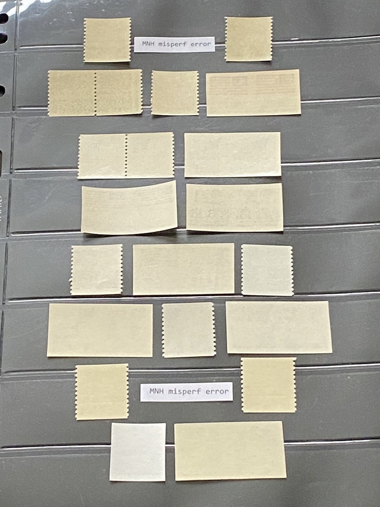 US POSTAGE MINT ERROR STAMPS-PATRIOTIC FLAGS-MISPERFS & MISSING PERF PAIRS-MNH
