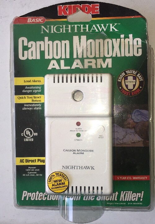 Kidde Nighthawk Carbon Monoxide Alarm Basic AC Direct Plug Reset Button OPEN BOX