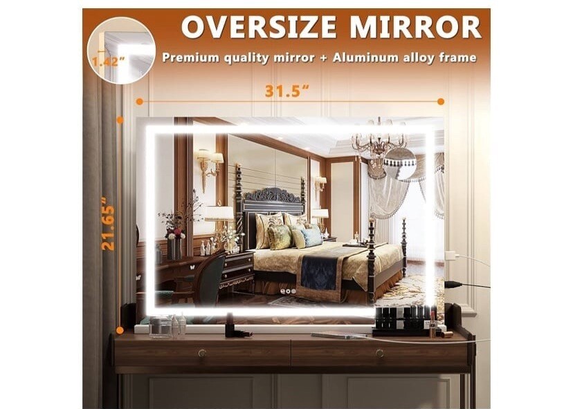 Hasipu 32x22” Touch Screen LED MakeUp Mirror