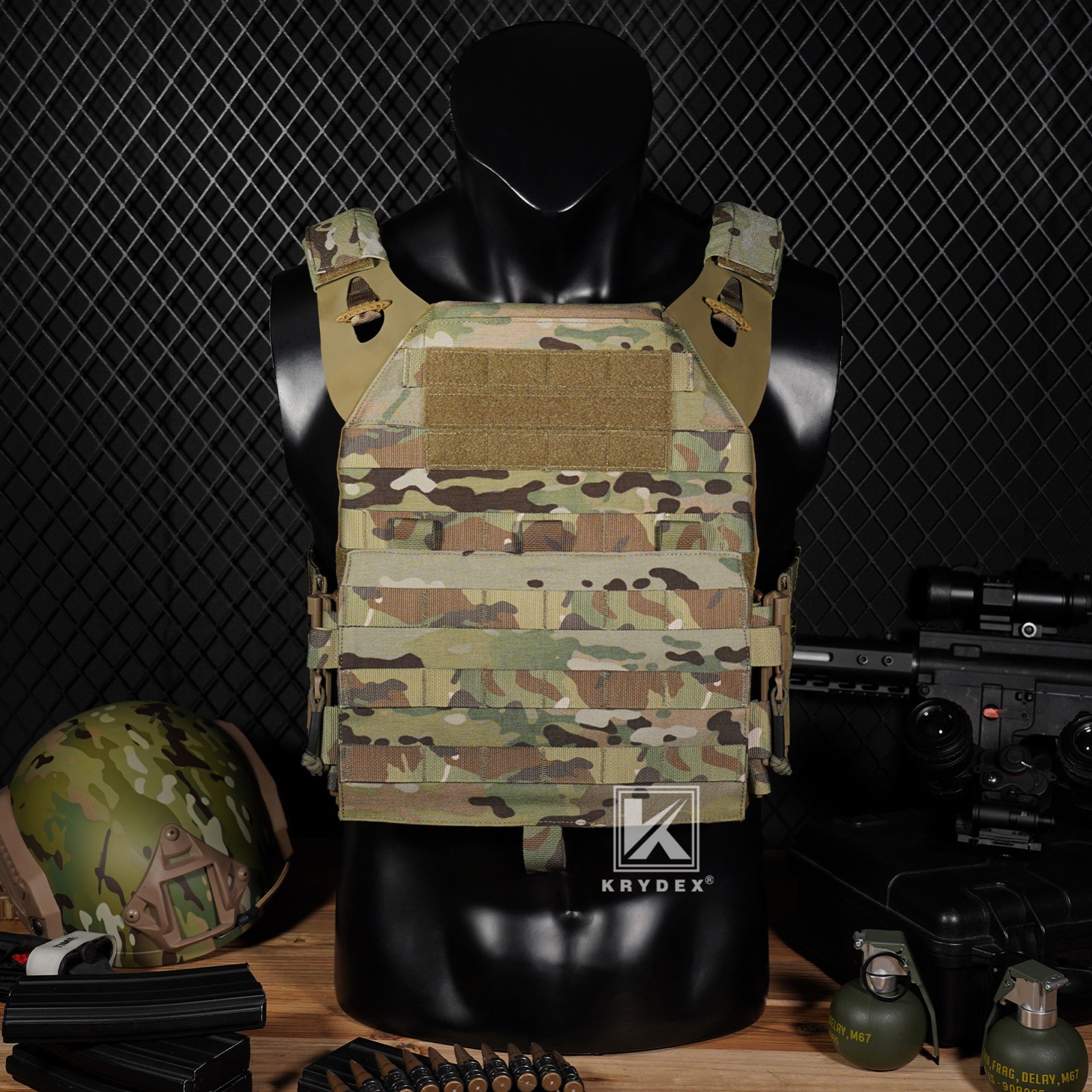 KRYDEX JPC2.0 Tactical Plate Carrier MOLLE Panel Quick Release Vest Camouflag MC
