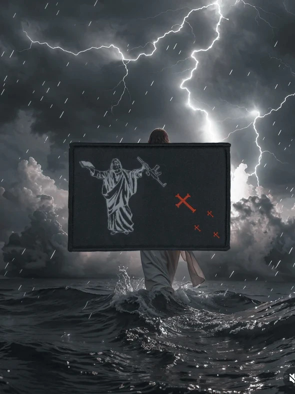 RARE 3x5 JESUS SLAYS PATCH UNAPOLOGETIC CHRISTIAN CO FORWARD OBSERVATIONS GROUP