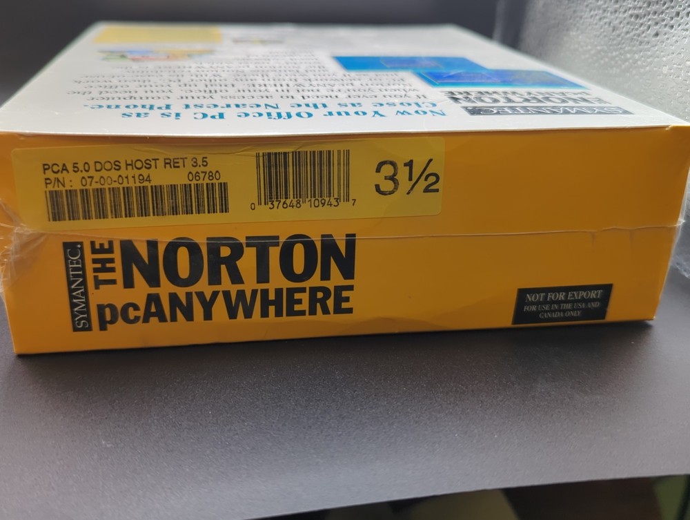 Symantec Norton PC Anywhere Version 5.0 Remote Computing & Communications DOS