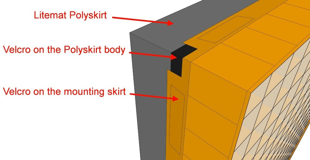 Grid for LiteMat 3 PolySkirt, Version with cell depth 76mm (3”)