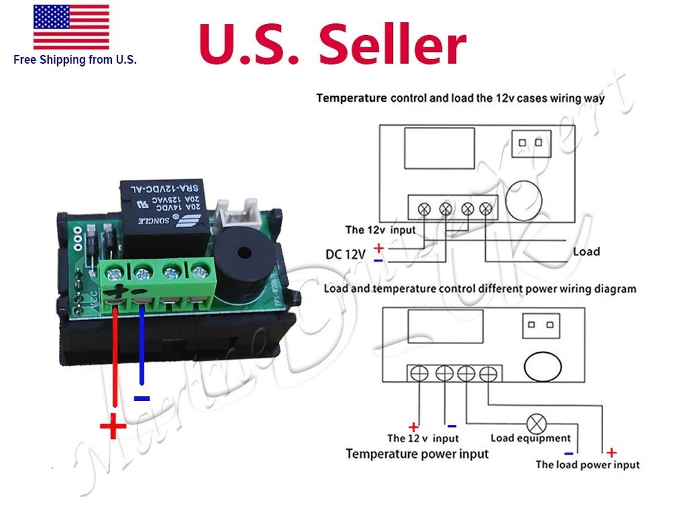 12V Digital LED Microcomputer Thermostat Controller Switch Temperature Sensor DC