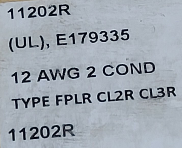 Advanced Digital 11202R 12/2C Stranded Riser Alarm/Communication Cable /50ft