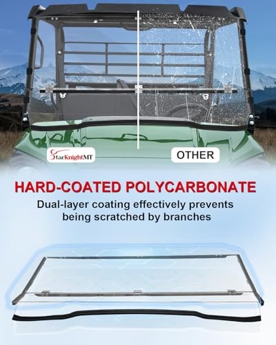 Heavy Duty Anti-Scratch Mule Pro Flip Down Windshield Compatible with 2015