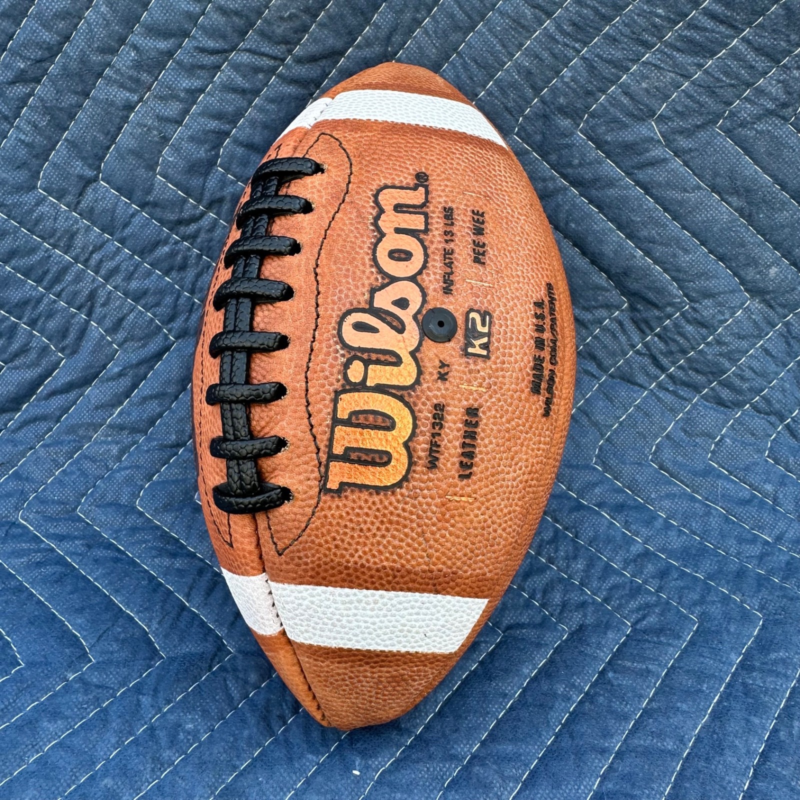 Wilson GST K2 Pee Wee 6-9 Youth Football WTF1322 Brown Leather Made in USA!!!