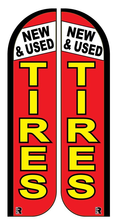 NEW & USED TIRES ~ Windless Feather Flag ~ includes Pole & Ground Stake
