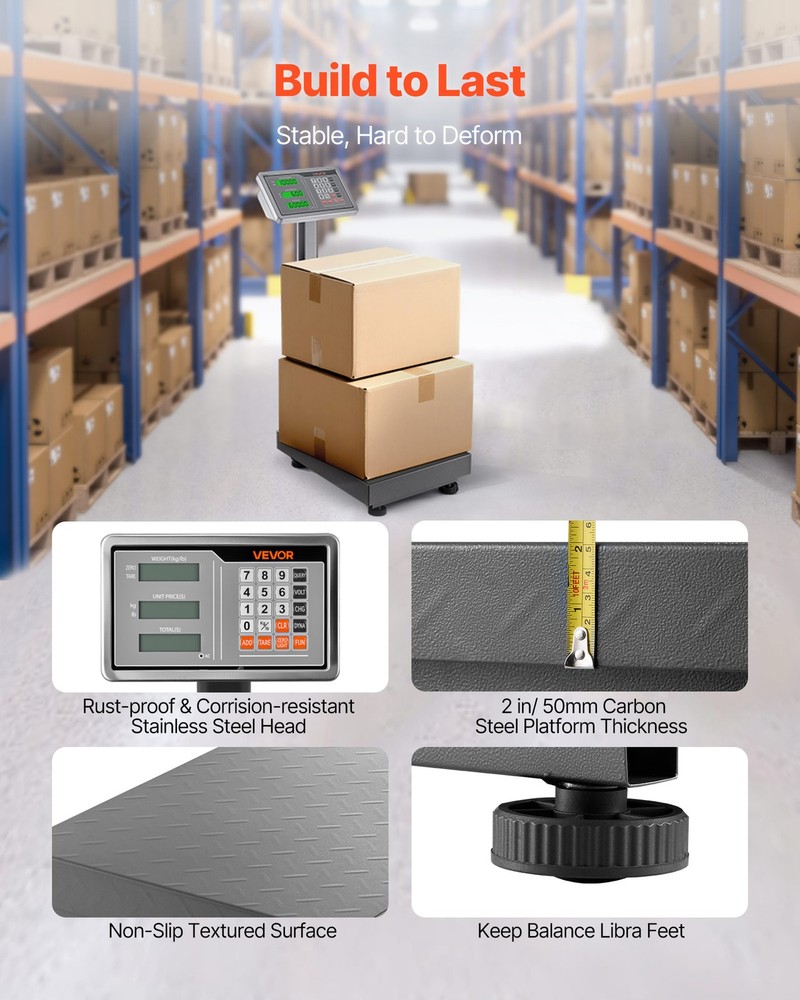 VEVOR Computing Digital Platform Scale 0.04 lbs Accuracy Electronic Floor Scale