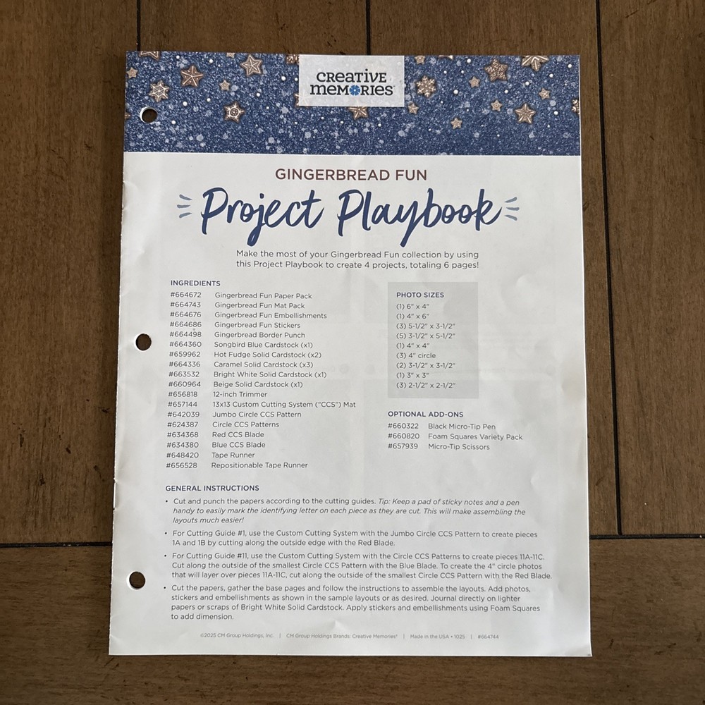 Creative Memories Gingerbread Fun 2025 Project Playbook