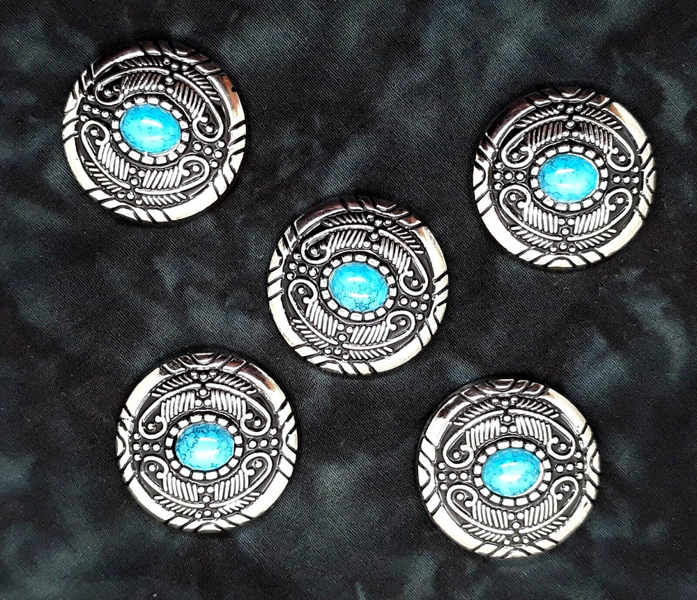 Southwest Native Style Pattern Oval Conchos 1 1/4" Five Count