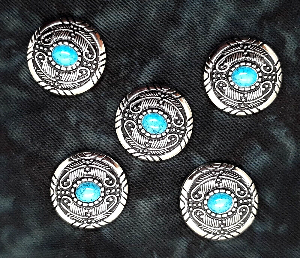 Southwest Native Style Pattern Oval Conchos 1 1/4" Five Count