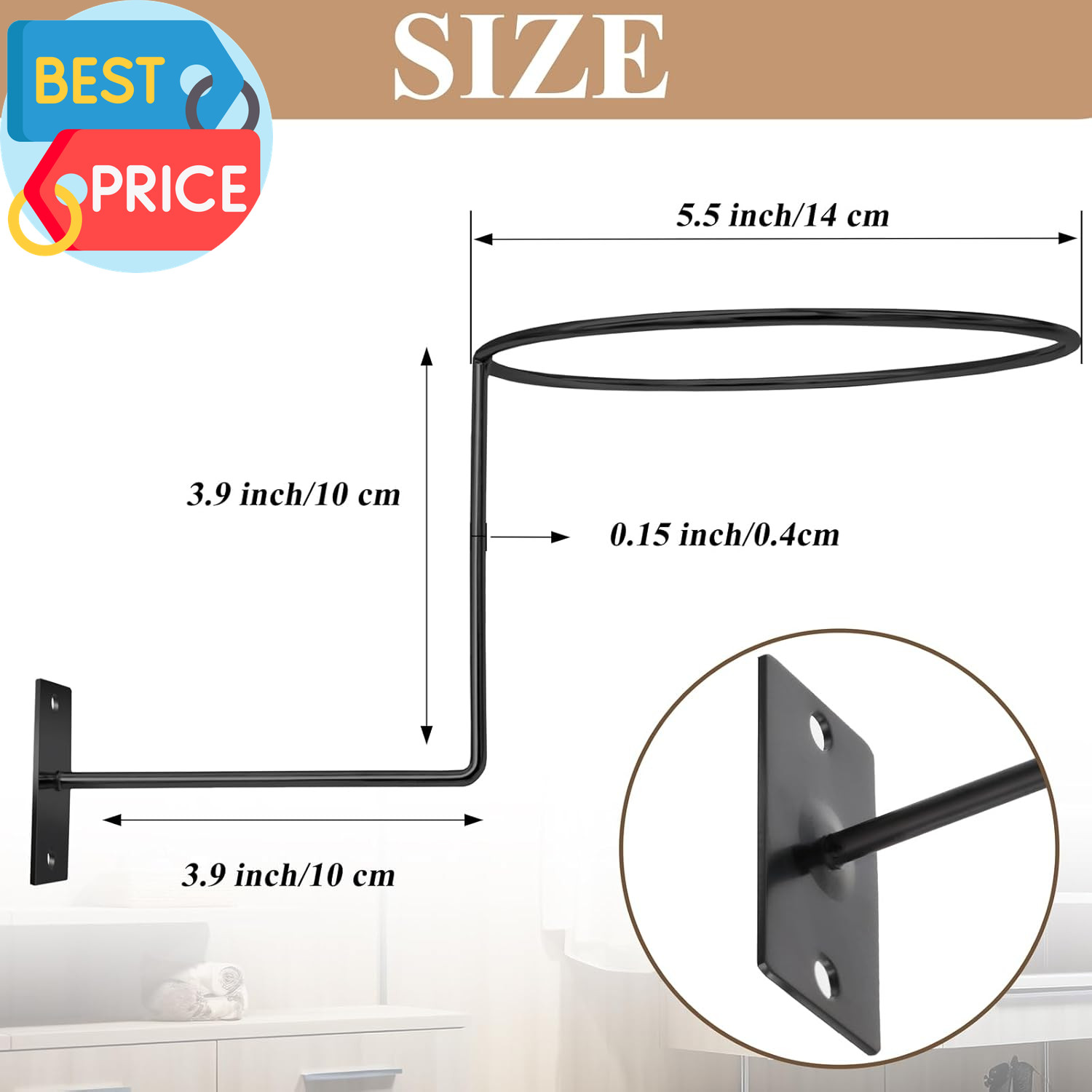 4 Pcs Cowboy Hat Rack Cowboy Hat Holder Metal Hat Hanger for Wall Hat Holder Mul