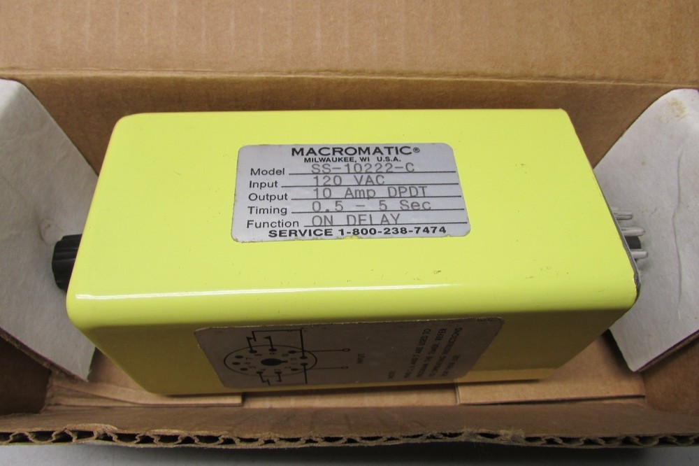 Macromatic SS-10222-C Time Delay Relay .5-5SEC