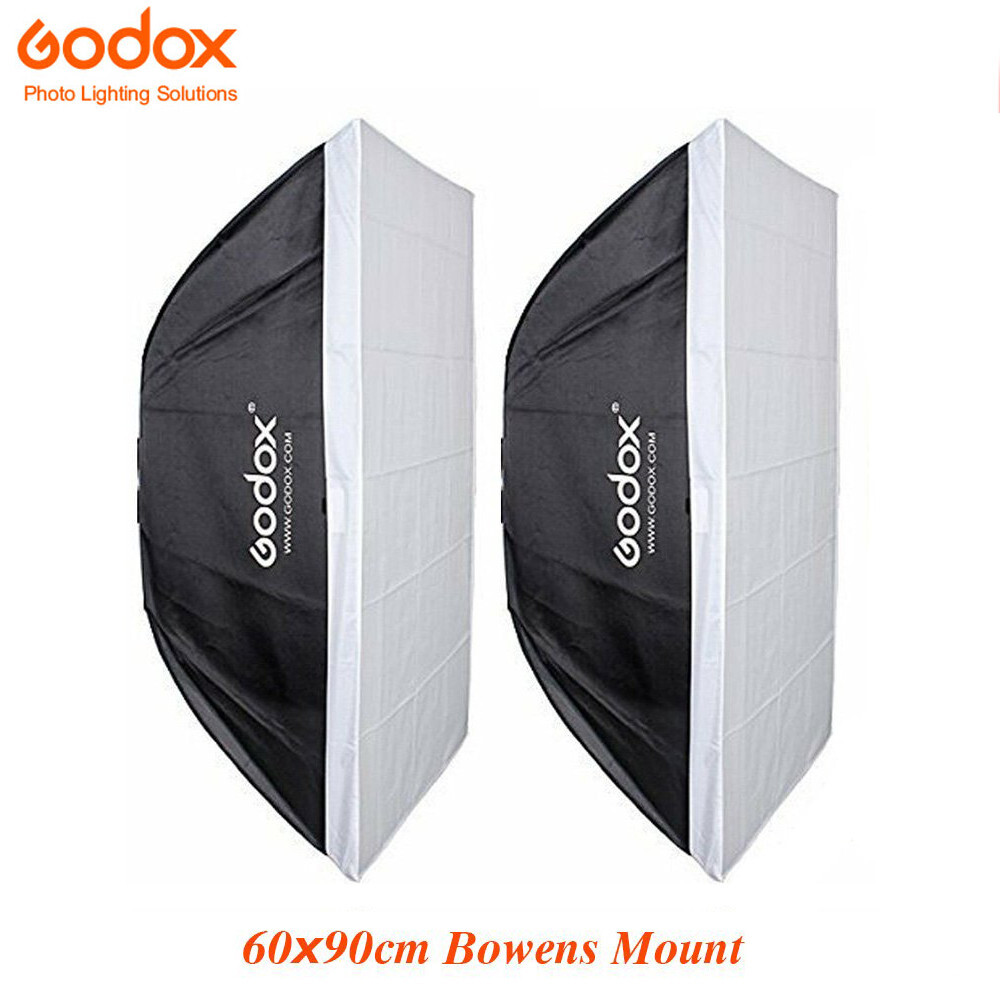 US 2*Godox 24"x35" 60x90cm Softbox Bowens Diffuser For Studio Flash Monolight