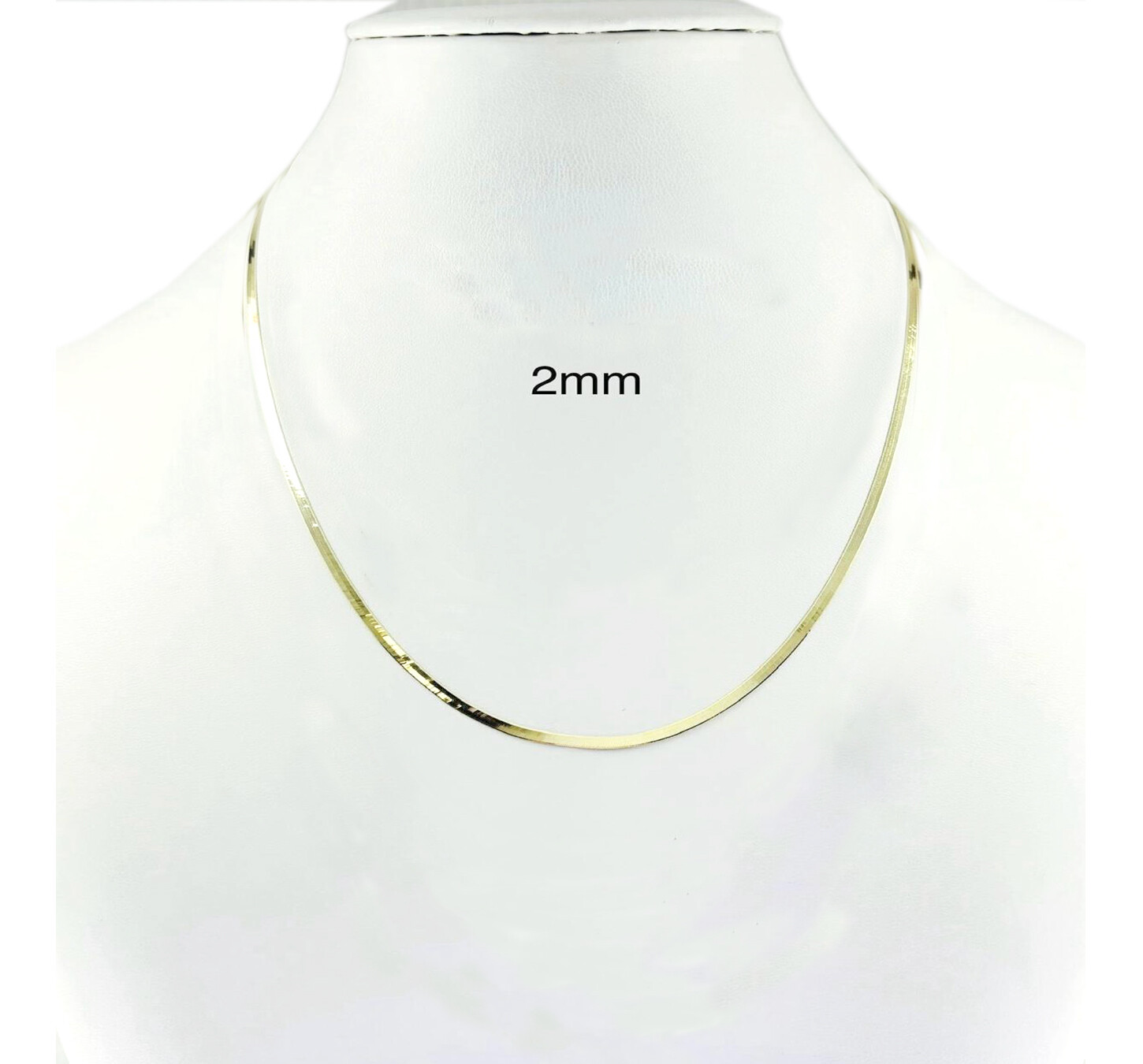 14k Solid Yellow Gold 2mm-6mm Herringbone Chain Necklace Size 16-24 Inch