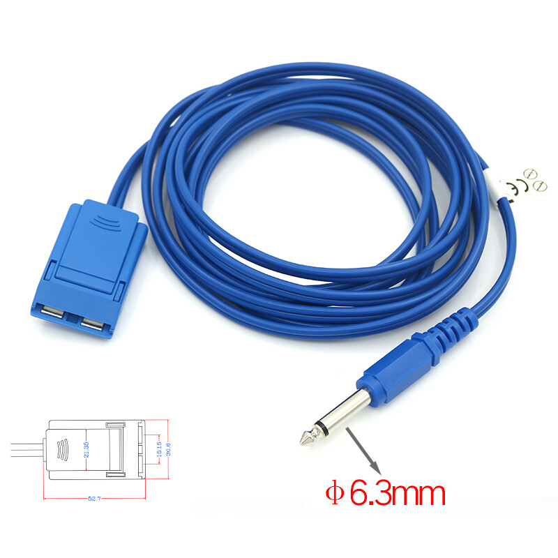 5pcs-Monopole High Frequency Electrocautery Negative Plate Connecting Line Cable
