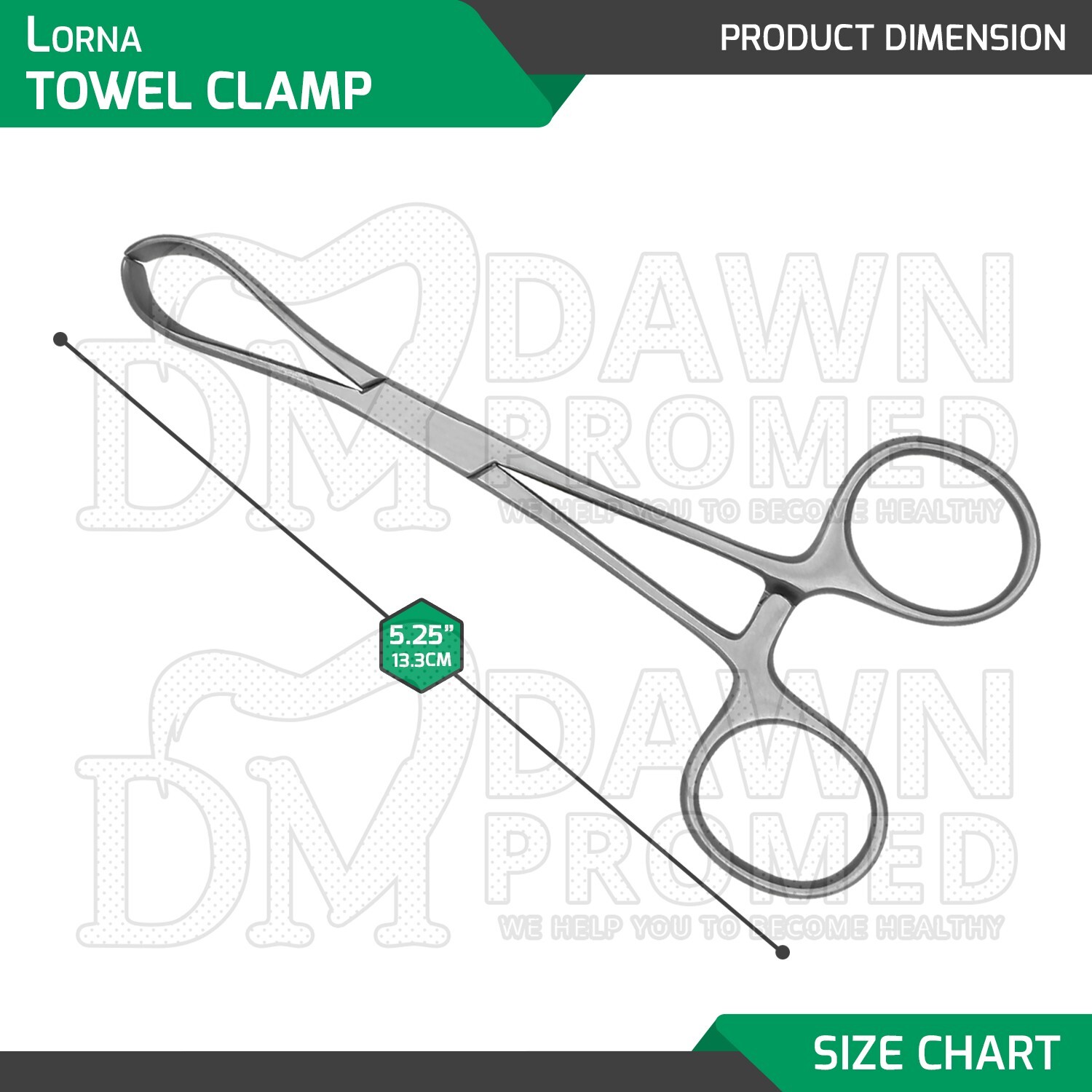 4 Pcs Lorna Towel Clamps Non-Perforating 3.5" 4" 4.5" 5.25" Surgical Forceps Set