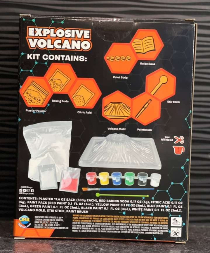 ORB Explosive Volcano Science Kit STEM Kids Experiment Mold Paint Erupt 8+