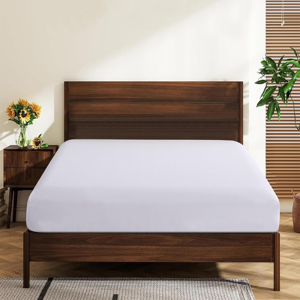 King Size 100% Egyptian Cotton Fitted Sheets 600 Thread Count 16" Deep Pocket...