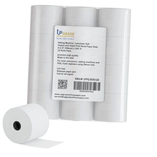 Upgrade Adding Machine Tape, 2/4 x50 ft2 Pack, Made in USA 1