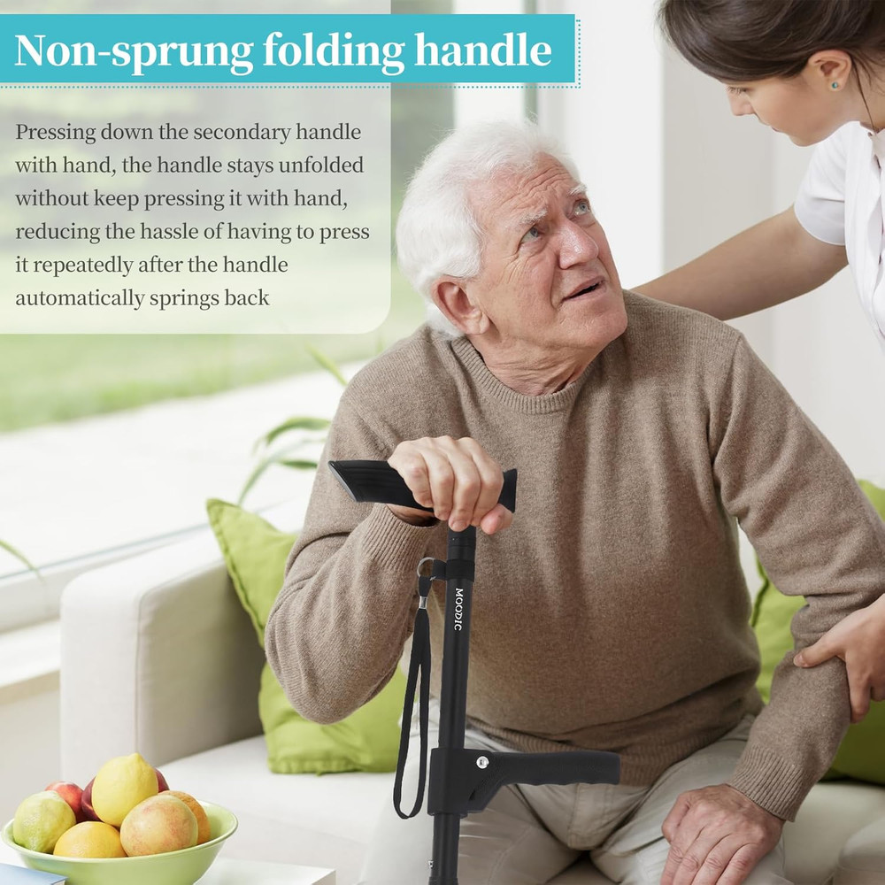 Walking Cane Accessories-Second Handle. Auxiliary Handle with Immovable Fixed