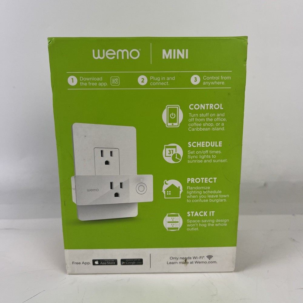WeMo Mini Wi-Fi Smart Plug - White (F7C063)