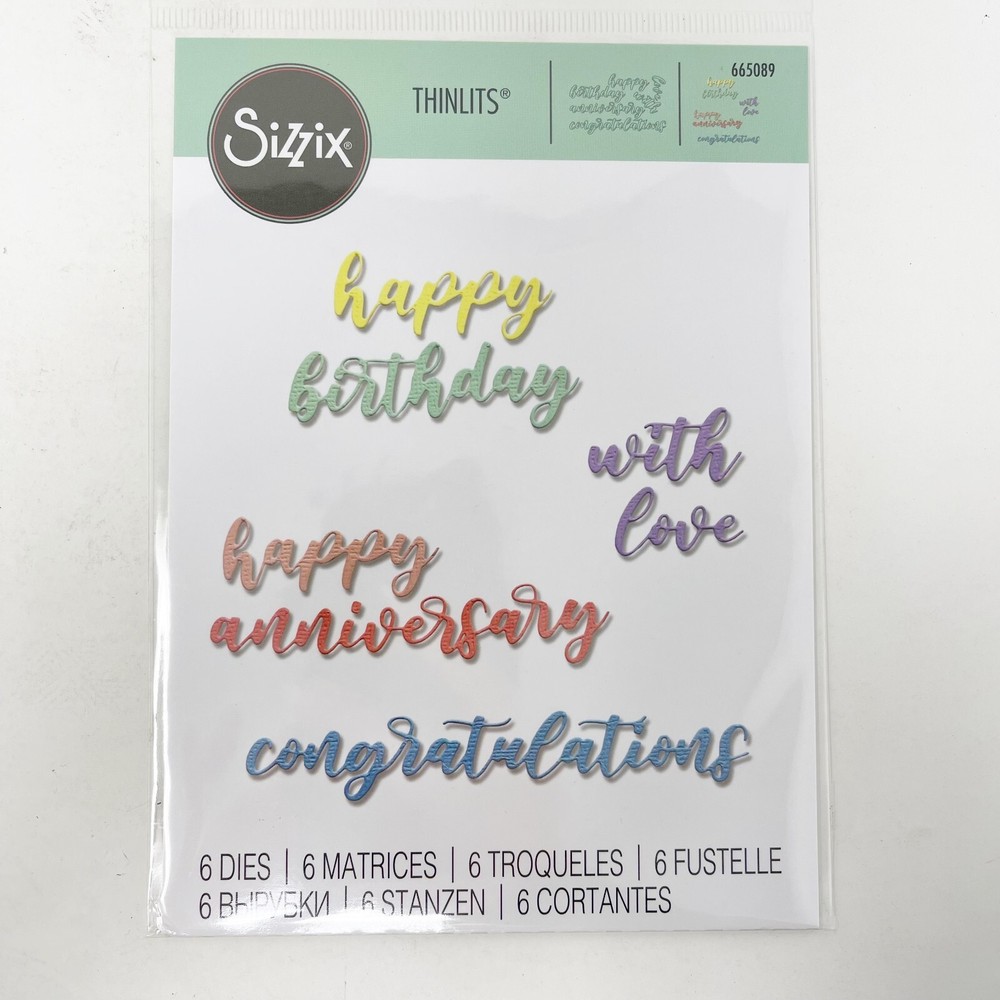 Sizzix Thinlits Cutting Dies Spanish Celebration Birthday Bundle NEW