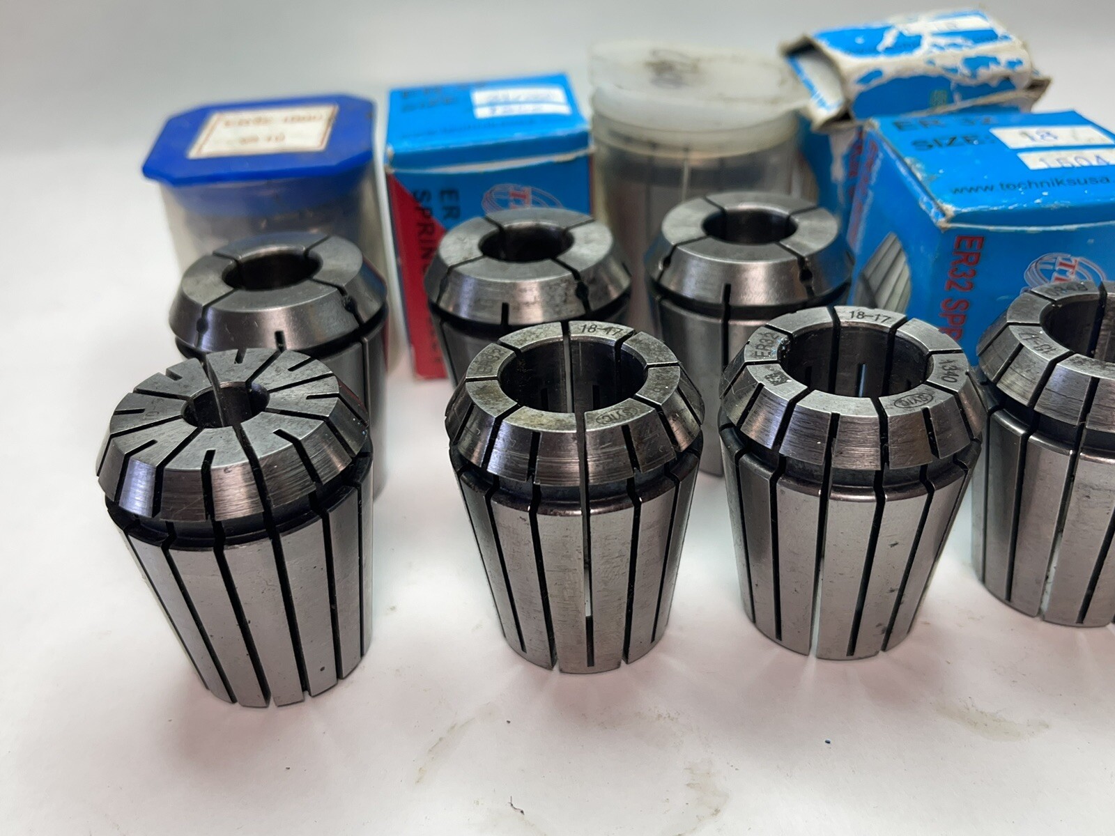 (lot Of 12) ER32 Collets, (M10x2),13x1),(14x3),(18x5),21/32” (24AU22)