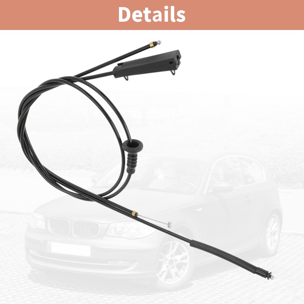 2Pcs No.51237184603 For 1 Series E81 E82 E87 E88 Front Bonnet Lock Release Cable