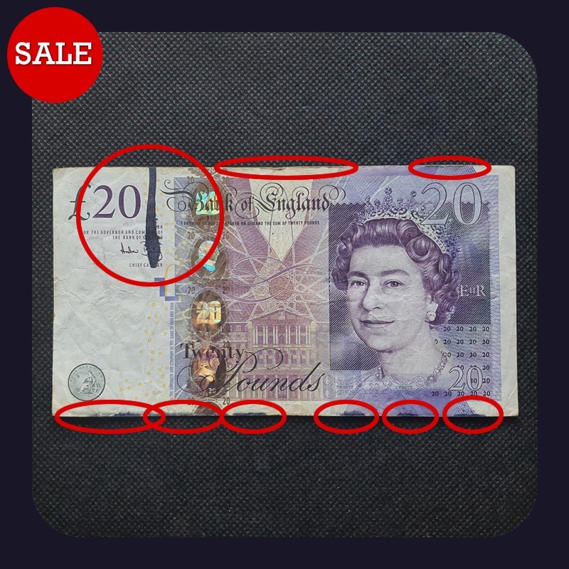 [BANKNOTES] ERROR Bank of England £20 Print Error Note