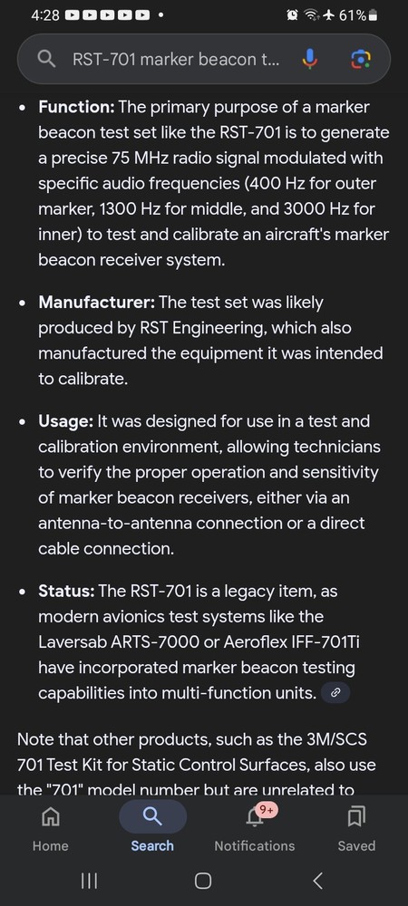 RST-701 Marker Beacon Test Set RARE