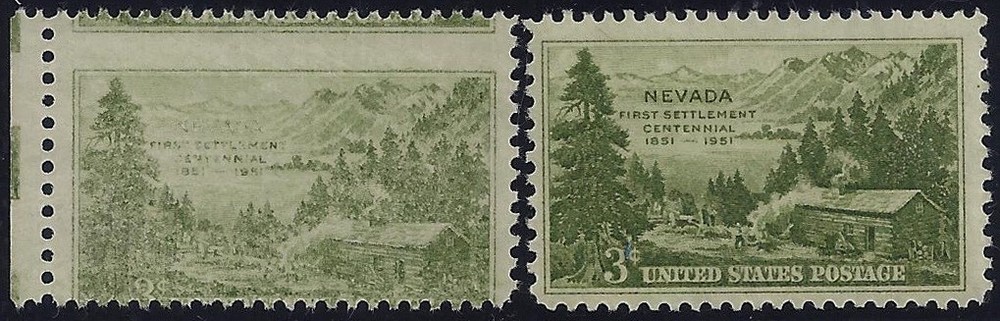 999 - Multiple Error / EFO Misperf & Underinked "Nevada Centennial" Mint NH