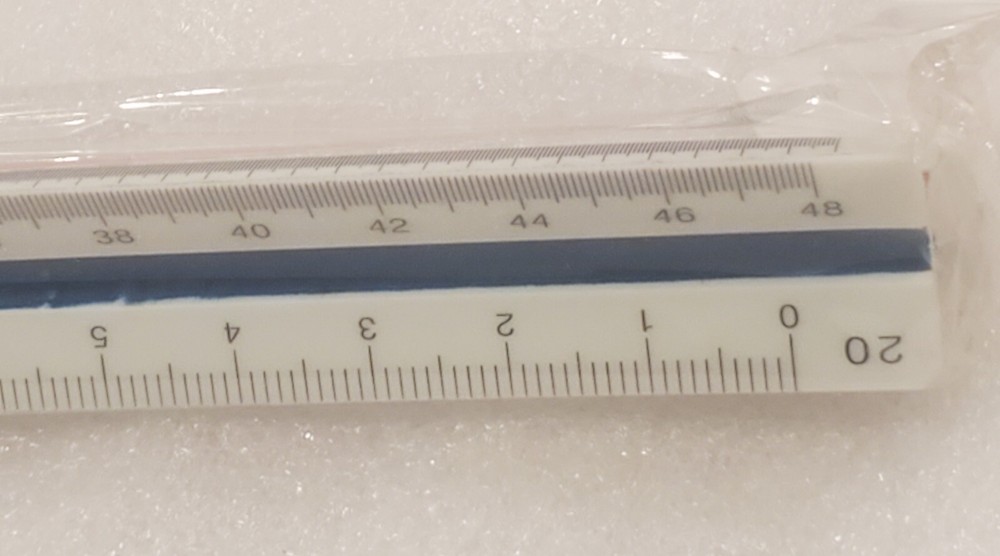 Pacific Arc T5121 Color Coded ENGINEER Triangle Scale Ruler 12 Inch.