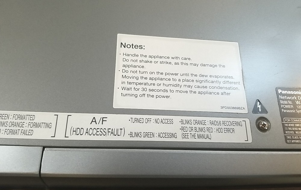 PANASONIC WJ-ND400K Network Disk Recorder. *READ⬇️*