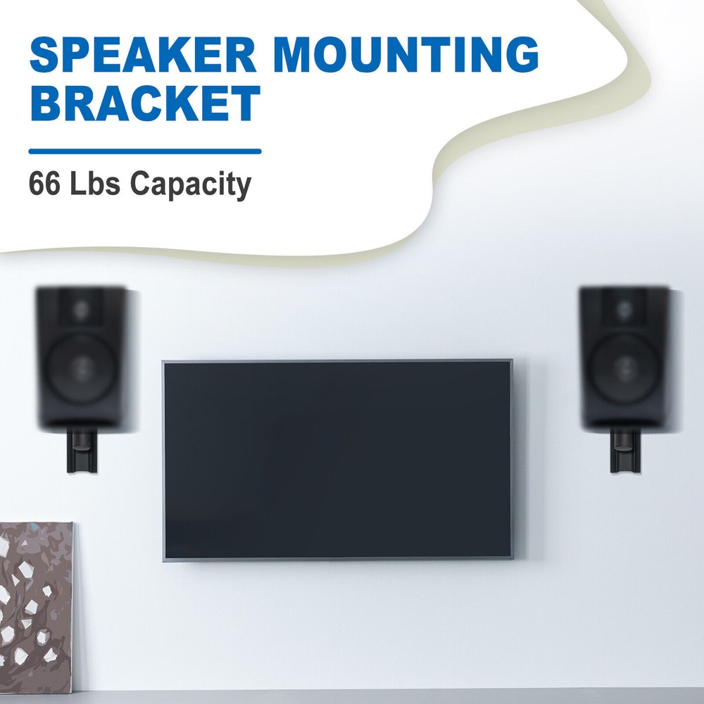 2 Pack Speaker Wall Mount 66 Lbs Universal Bookshelf Speaker Mounting Bracket