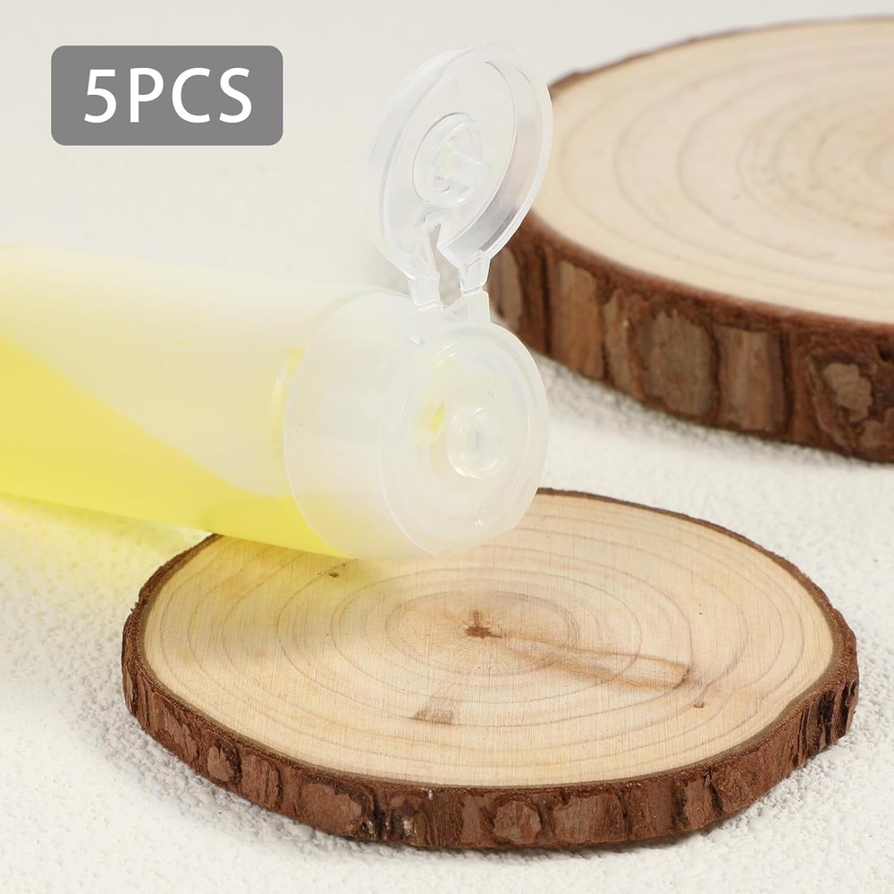 5 PCS Travel Bottles, Refillable Toothpaste Tubes, Small Squeeze white