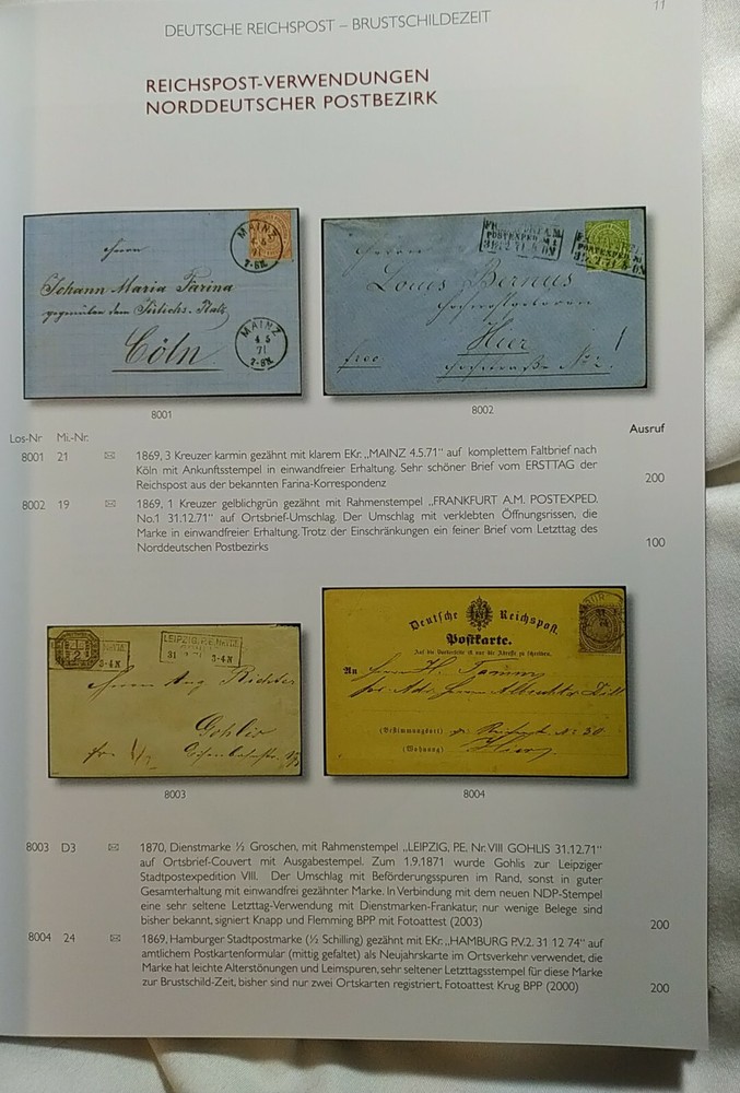 GERMAN POSTAL STAMP CATALOG REICHPOST BREAST SHIELD ISSUES BY HEINRICH KOH