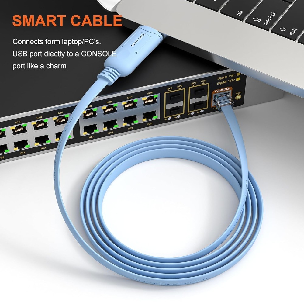 6ft USB to RJ45 Console Cable for Cisco Routers Switches Windows Mac Linux