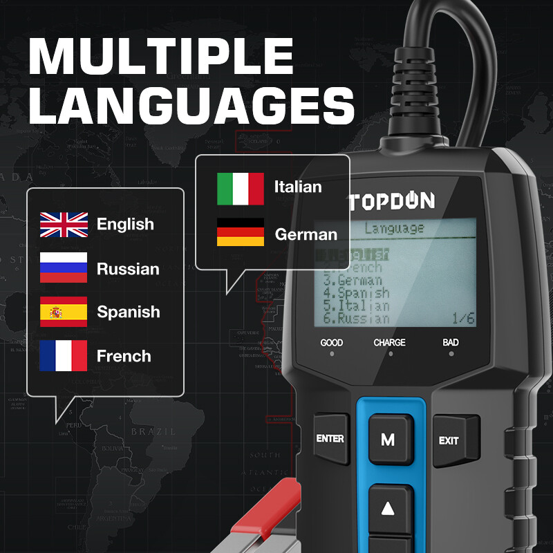 2025 TOPDON BT100 Car Battery Tester 100-2000 CCALoad Tester 3 Testing Functions