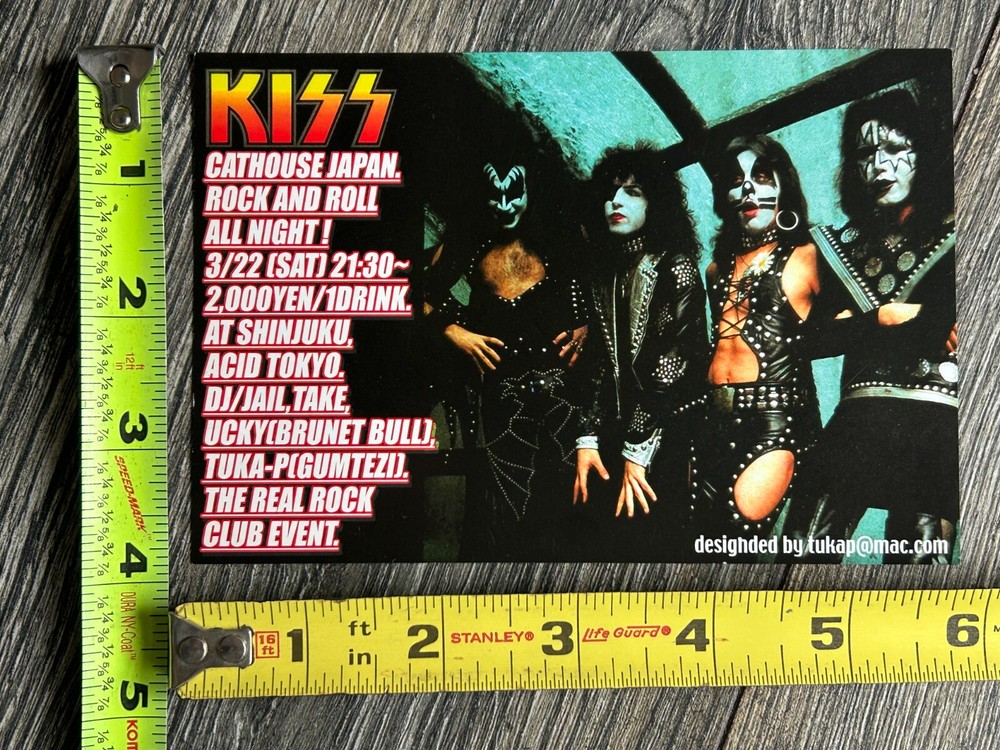 KISS Handbill Flyer Concert Ad Advert Japan Japanese Vintage Kiss Tribute Night