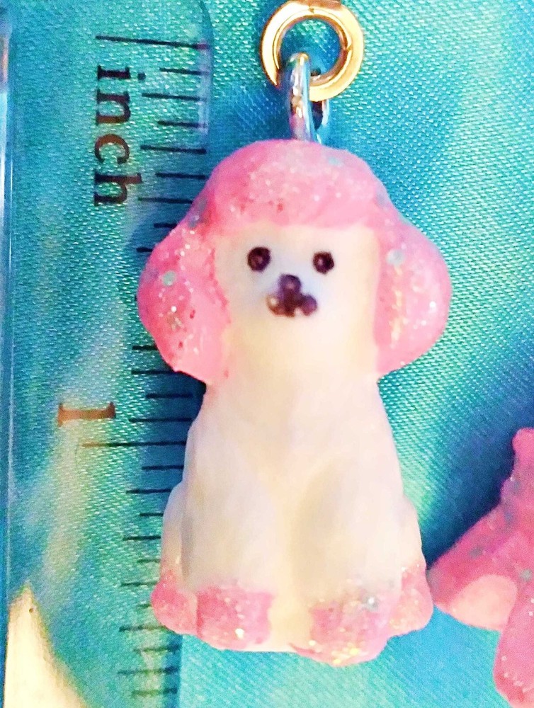 Set of Two ~ Poodle & Eiffel Tower Small Resin ~ Ceiling Fan Pulls