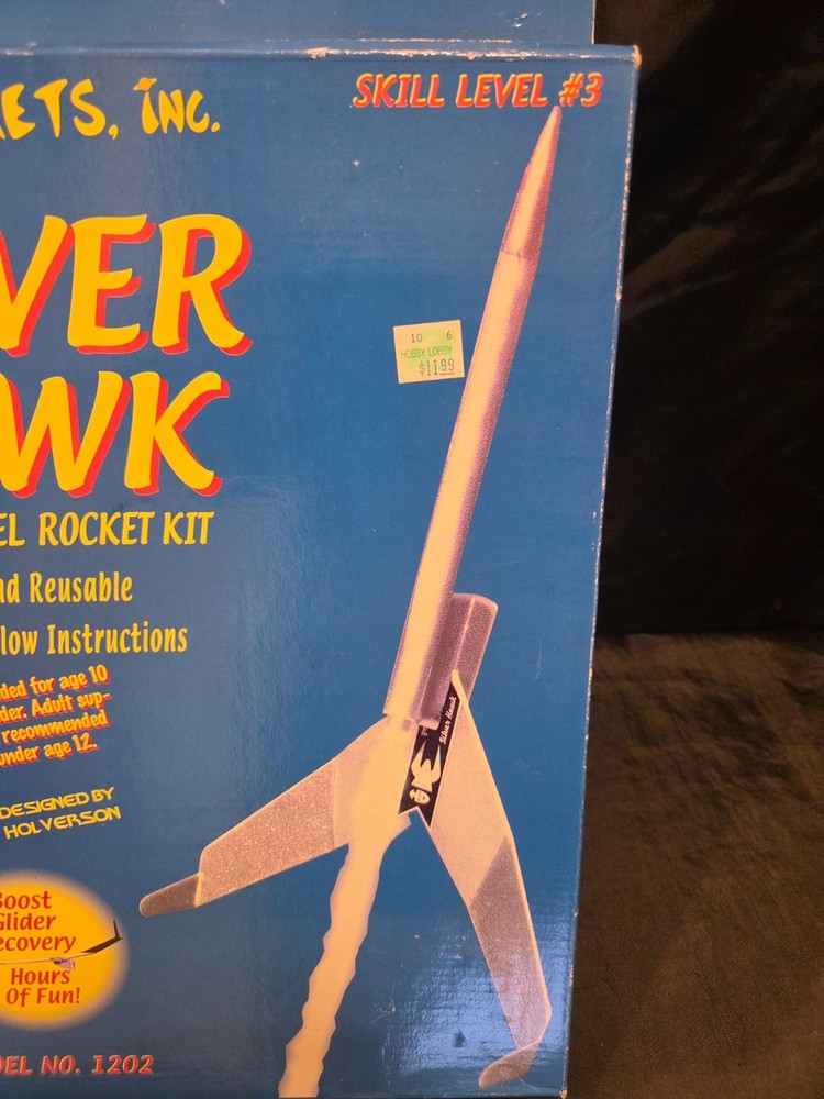 Fun Rockets Inc Silver Hawk Flying Model Rocket Kit Skill Level #3 Model 1202