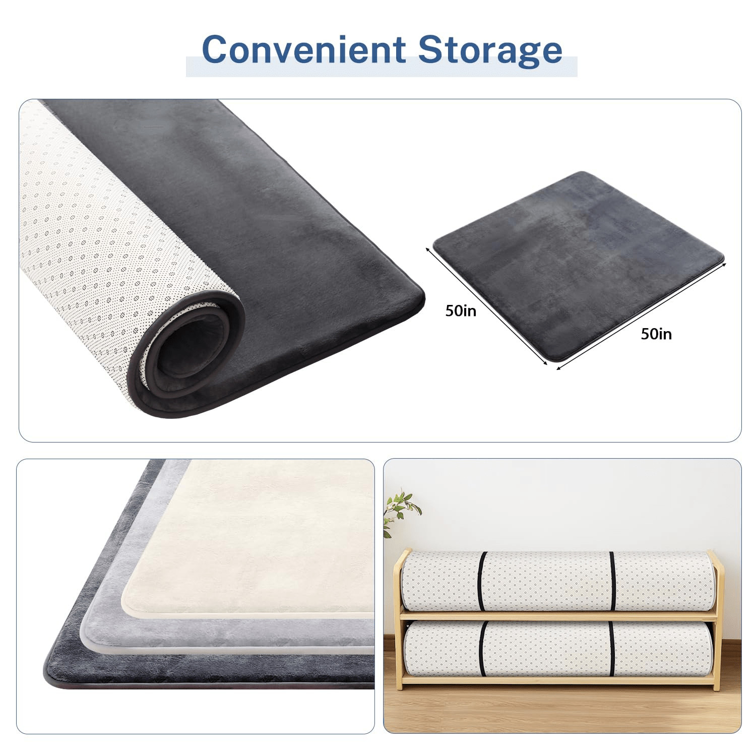 Baby Play Mat 1.3" Thick Soft 50"×50" Playpen Mat Non-Slip Rug for Crawing,Kids