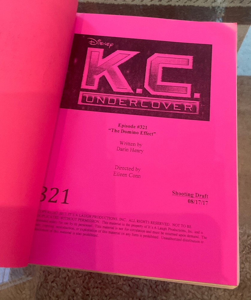 K.C. Undercover Script W/ Extras Original 2017 Zendaya Call Sheets Director Plan