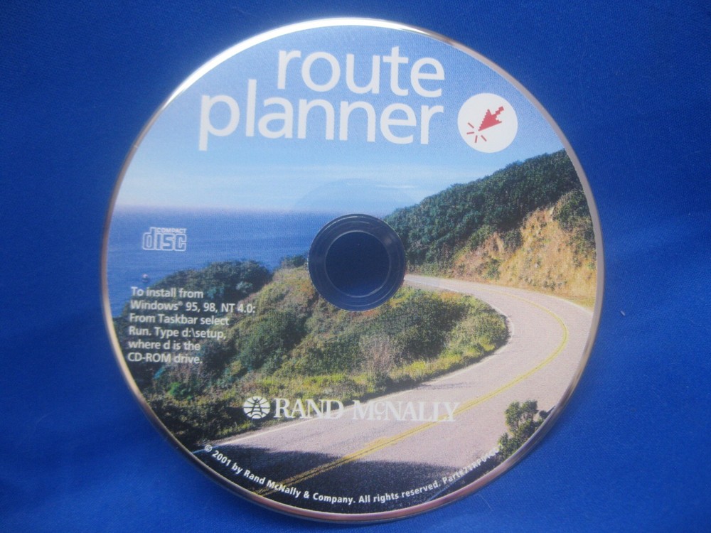 2001 Rand McNally Route Planner Trip Planning Software CD