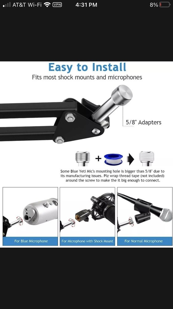 Recording Studio Professional Microphone Stand & Pop Filter Set