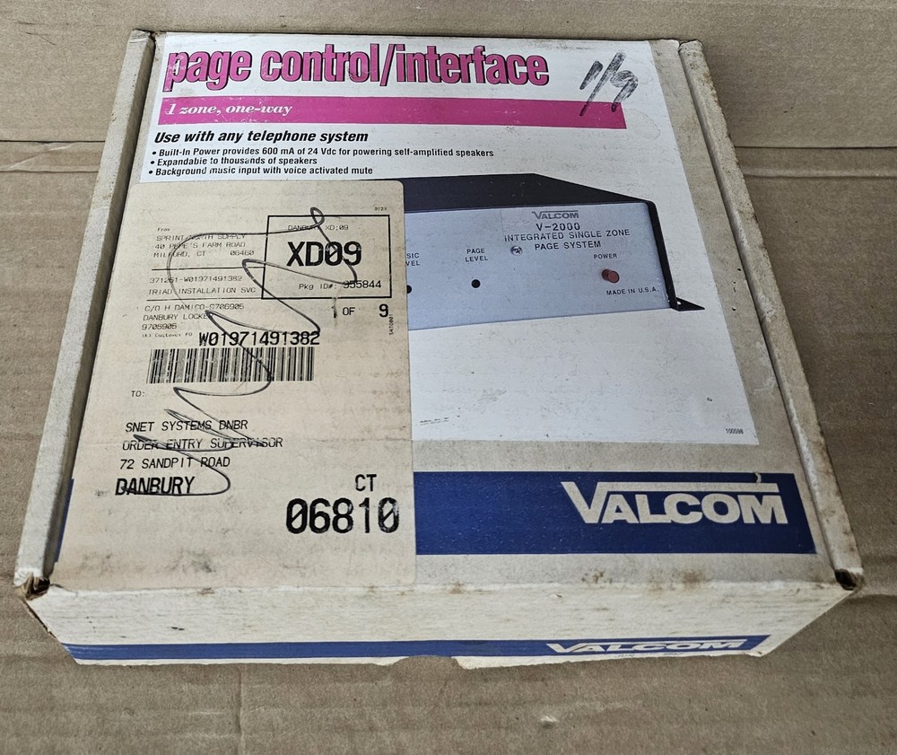 Valcom V-2000 Integrated Single Zone Page Control/Interface System 1 Zone 1 Way