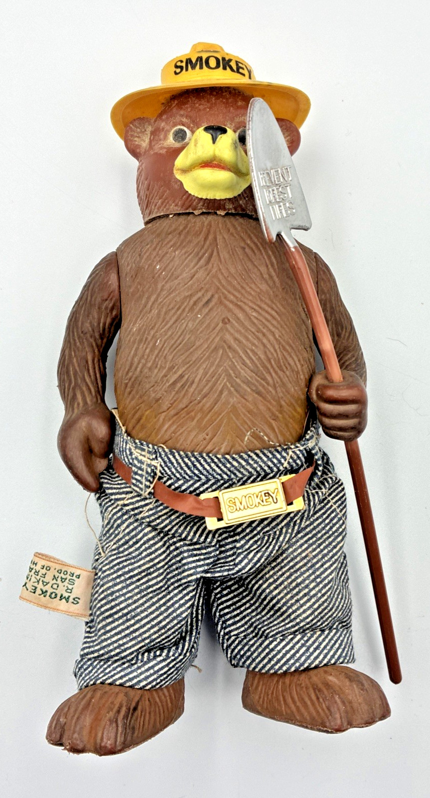 Vintage Smokey the Bear 8" Action Figure with Shovel Made by R. Dakin & Co.