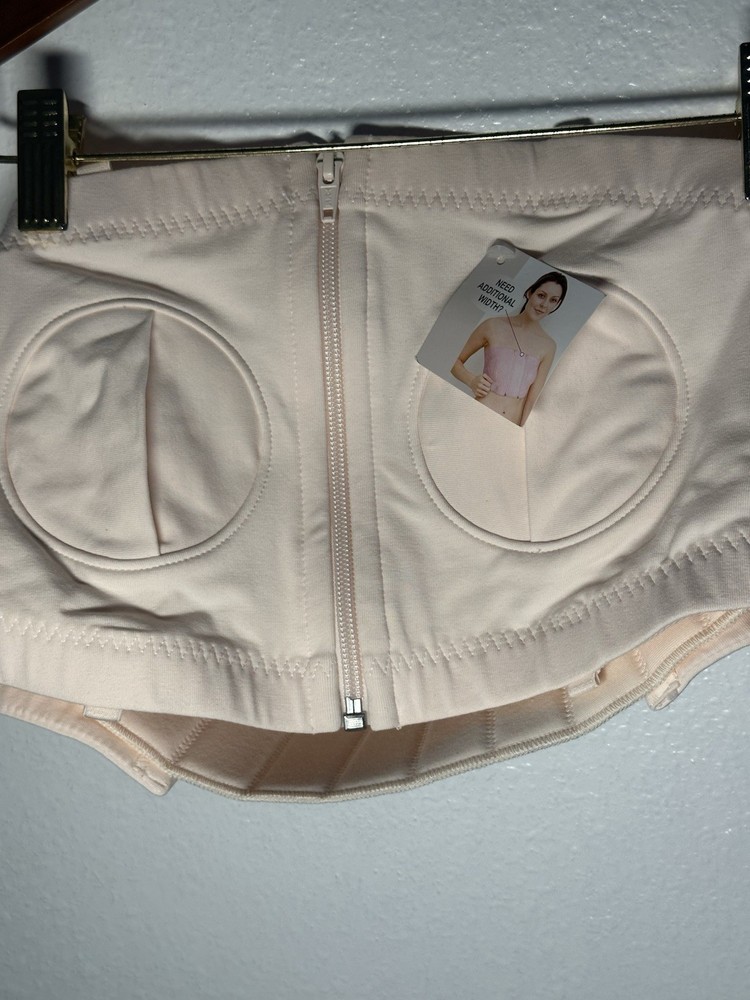 Beige Hands-Free Breast Pump Bra with Adjustable Back Panel